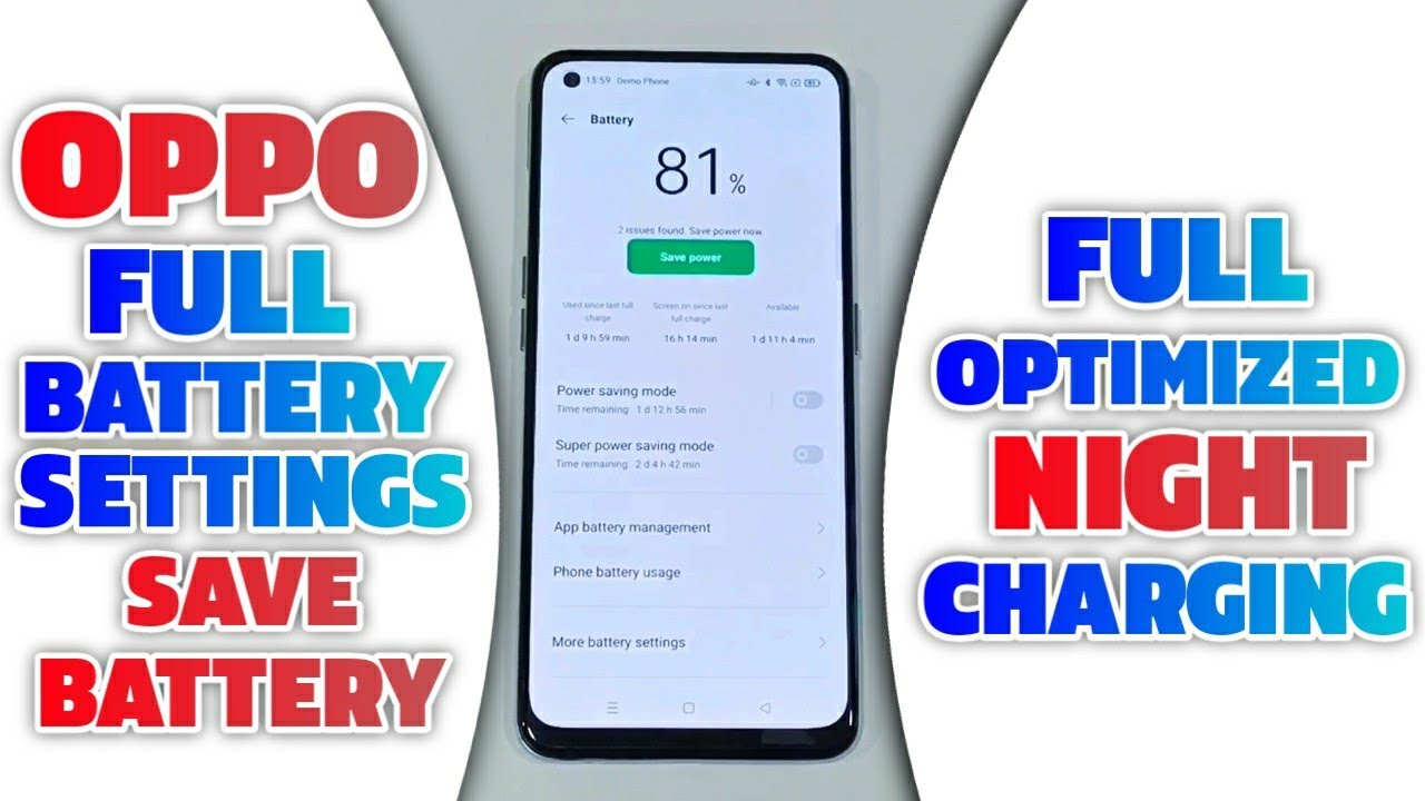 Oppo Full Battery Settings Save Battery ! Full Optimized Night Charging