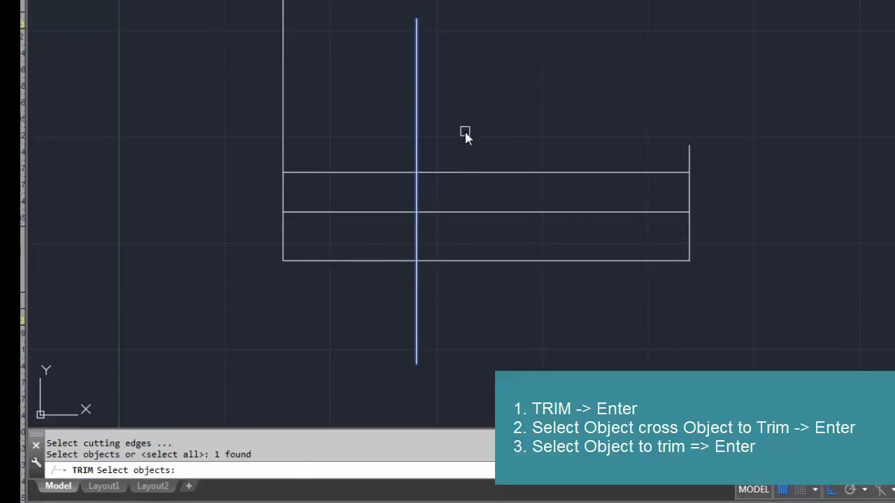 Guide to use TRIM command in Autocad - Autocad tutorial - Autocad for beginer and advance
