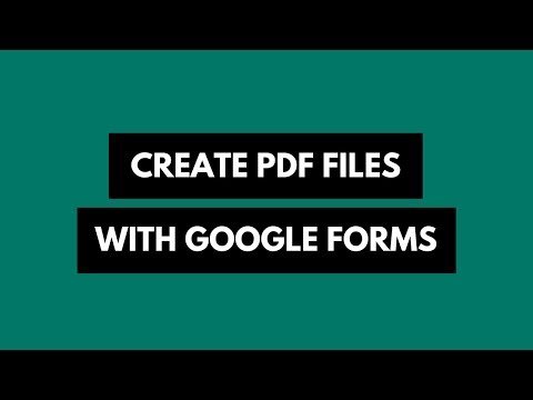 Create PDF Documents from Google Forms