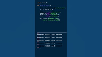 Python - escrevendo dados via terminal no banco de dados sqlite3 #shorts