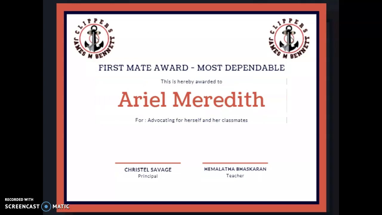 First Mate Award MP 1 YouTube