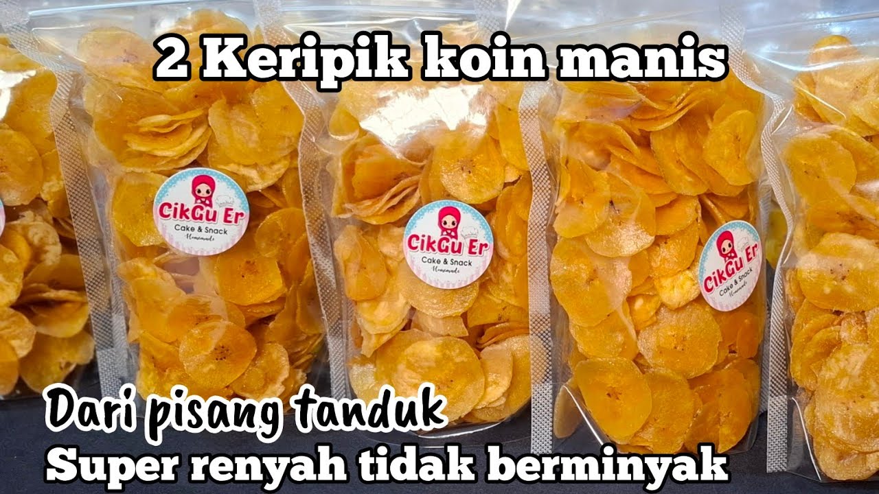 2 cara membuat keripik koin manis dari pisang tanduk super renyah #keripik #keripikpisang 