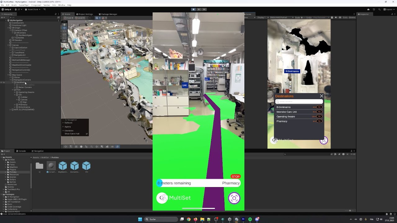Build an Indoor AR Navigation App in Unity | MultiSet VPS (6 cm, Multi ...