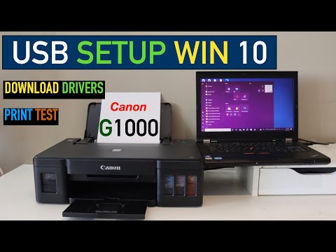 Canon Pixma G1000 Setup Win 10 Laptop Loading Drivers Usb Setup Print Test Youtube