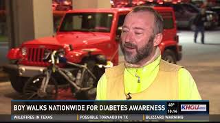 11-year-old boy walks nationwide for diabetes awareness
