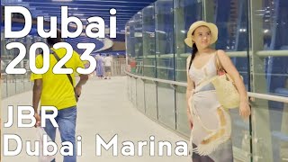 Dubai Night JBR Dubai Marina Walking Tour 4K | United Arab Emirates 🇦🇪