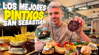 PROBANDO LOS MEJORES PINTXOS de SAN SEBASTIÁN por PRIMERA VEZ! *no esperaba comer esto*