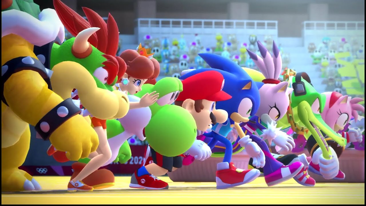 Mario & Sonic at the Tokyo 2020 Olympic Games - 100m (All Characters)