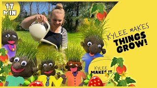 Kylee Makes Things Grow | Grass Hair People DIY Chia Pet | Kids Educational Video on Plants & Seeds
