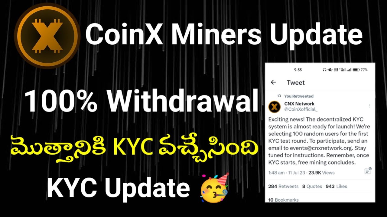CNX Finally KYC Update ఇచ్చేసింది 🥰 | CoinX హుడ్ న్యూస్ mainers