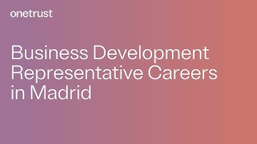 OneTrust Business Development Representative Careers in Madrid