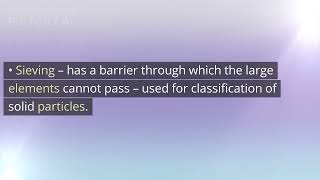 Mechanical Separation Introduction - Unit Operations - Food Tech