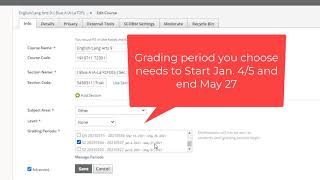 Adjust Spring 2021 Grading Period in Schoology