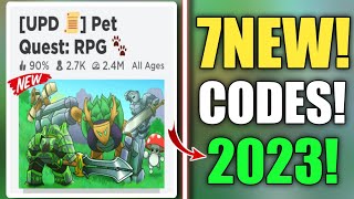 ALL *WORKING* NEW UPDATE CODES FOR PER QUEST RPG 2023 || ROBLOX PET QUEST RPG CODES!!