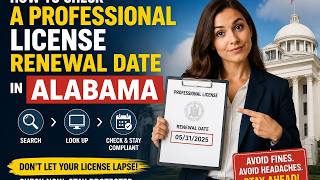 How to check a professional license renewal date in Alabama