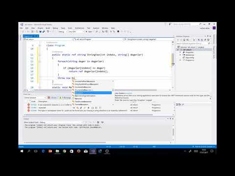 HER YÖNÜYLE C# 8.0 GÖRSEL EĞİTİM VİDEO ÖRNEĞİ ref return 1