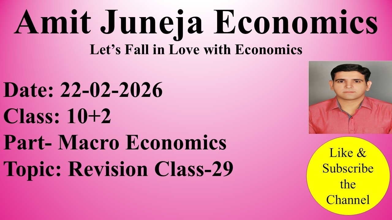 Revision Class-29 10+2 Economics Session: 2025-26