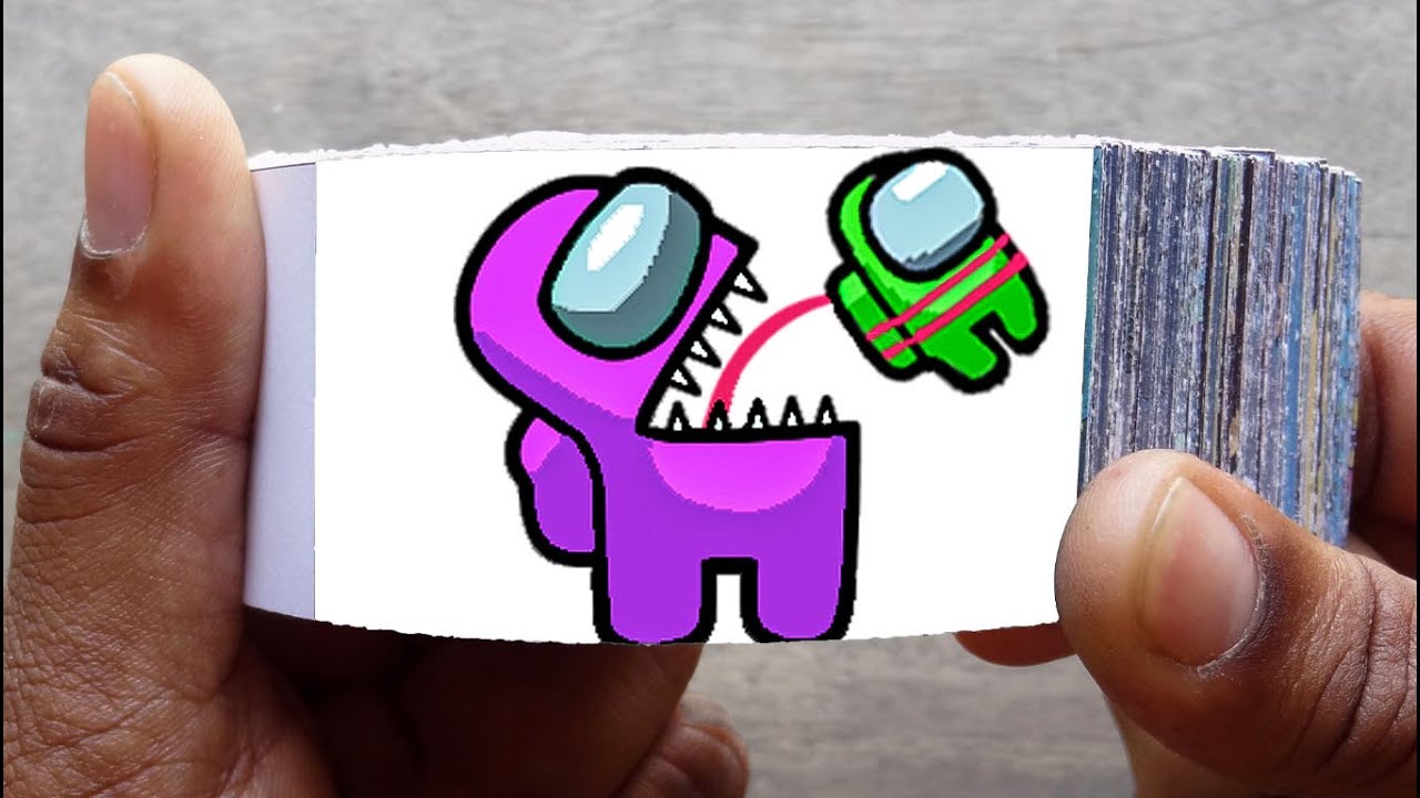 Among Us Flipbook | If Impostor eats Mini Crewmate in Among Us Flip ...