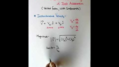Instantaneous Velocity and Acceleration in vector form Class 11 Physics Chapter 4 Motion in a Plane