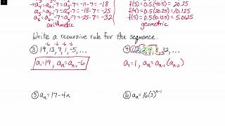Algebra 2 - Using Recursive Rules with Sequences (Big Ideas 8.5)