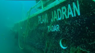 Underwater shipwreck exploration - "Plavi Jadran" shortly after sinking