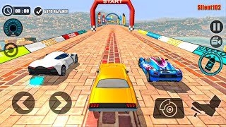 Impossible Car Tracks 3D - Orange Car Driving Stunts Simulator Multiplayer Mode - Android Gameplay screenshot 2