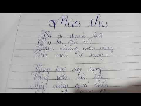 Video Tập làm thơ 4 chữ lớp 6 - Mùa Thu❤️❤️ - youtube