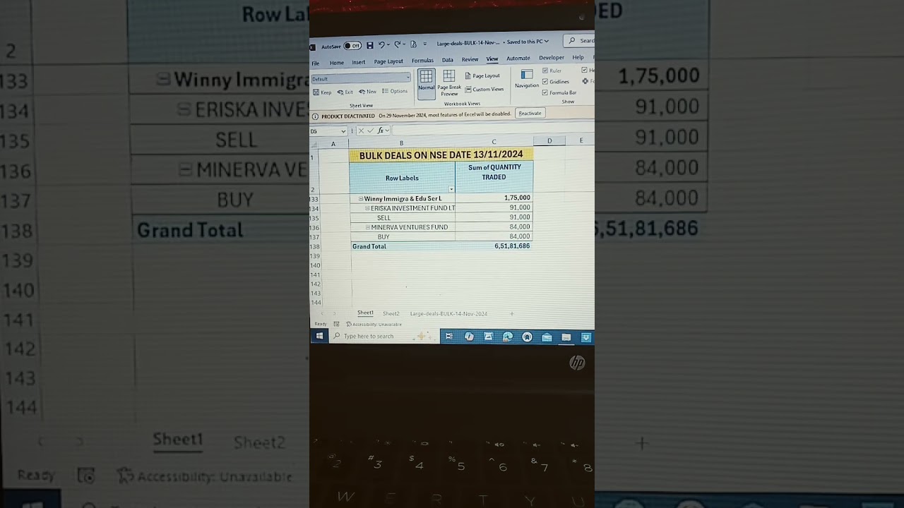 Bulk Deals on NSE DATE 13/11/2024 | 