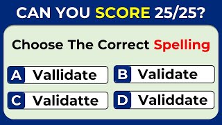 Spelling Quiz | Can You Score 25/25? | #Challenge 18