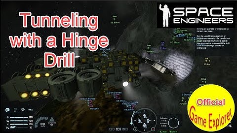 Space Engineers Ship Hinge Drill. Boring a Tunnel in an asteroid to get ice.