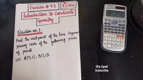 9th Class| Exercise # 9.3 | Q # 1 | Coordinate Geometry| Mathematics| Ifra Syed | in Urdu \ Hindi