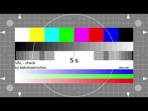 VAL - Video & audio lineup check test pattern with pulsing sine changing speed