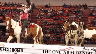 the One Armed Bandit (John Payne) and his African zebra  Midwest horse fair 2023 #theonearmedbandit