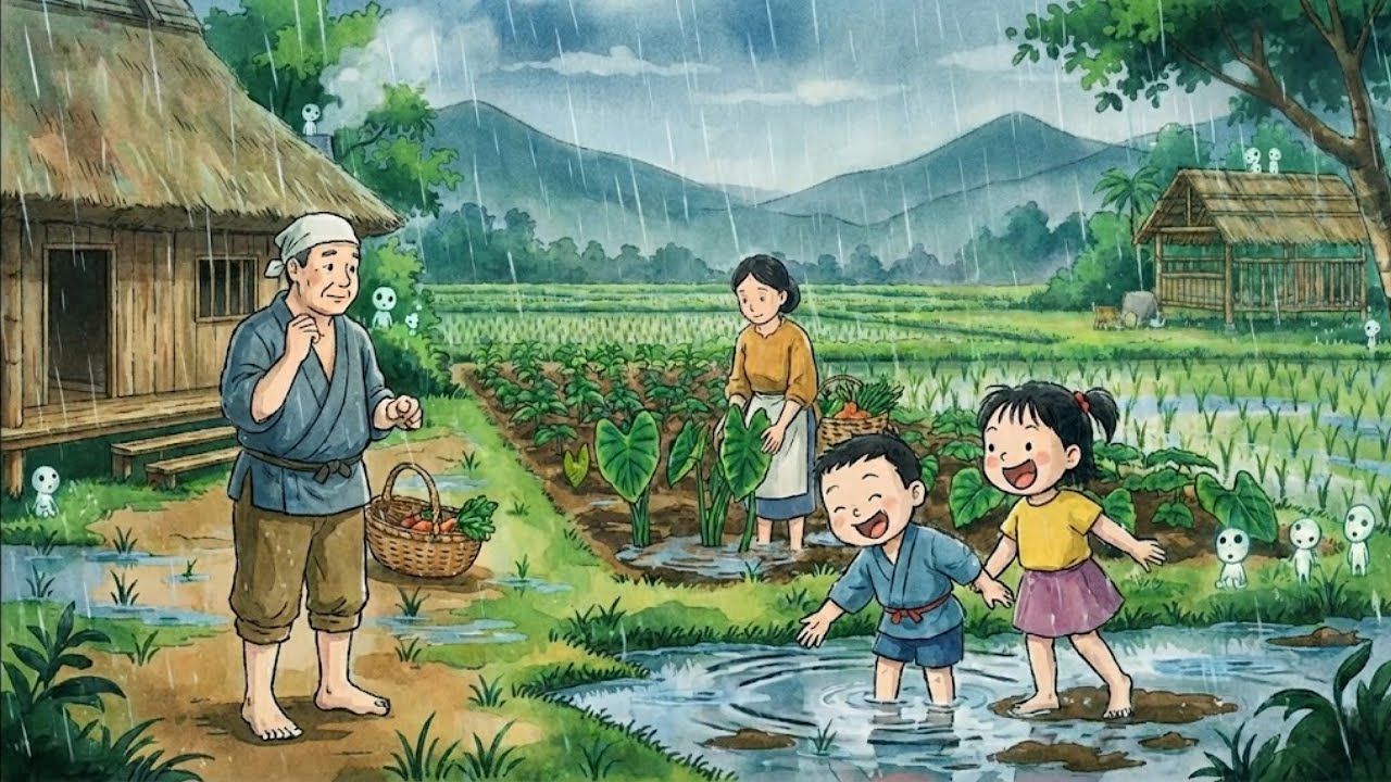 Акустическое Утро – Уютная Дождливая Семейная Жизнь в Деревне Гибли Тихие Дни