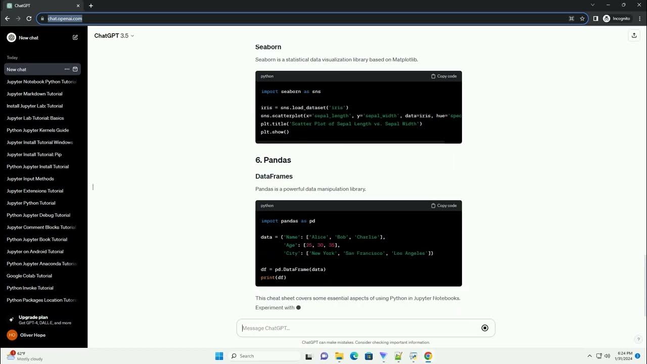 python jupyter notebook cheat sheet - YouTube