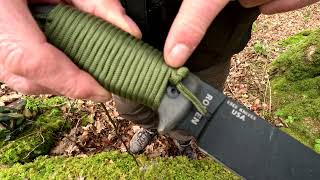 how to wrap paracord onto a bushcraft  knife handle