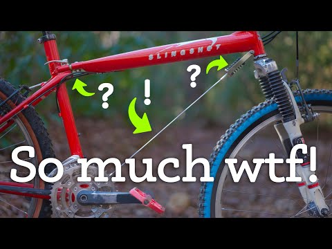 This high end 90's MTB had a cable instead of a down tube—and it's SMOOTH!