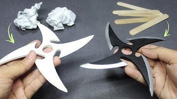 Ninja Star Shuriken from Paper & Popsicle Sticks | Easy DIY - Compilation Version