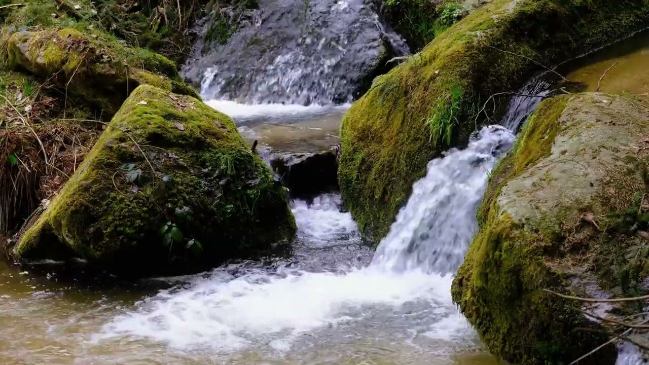 Soothing Rocky Mountain Waterfall and River