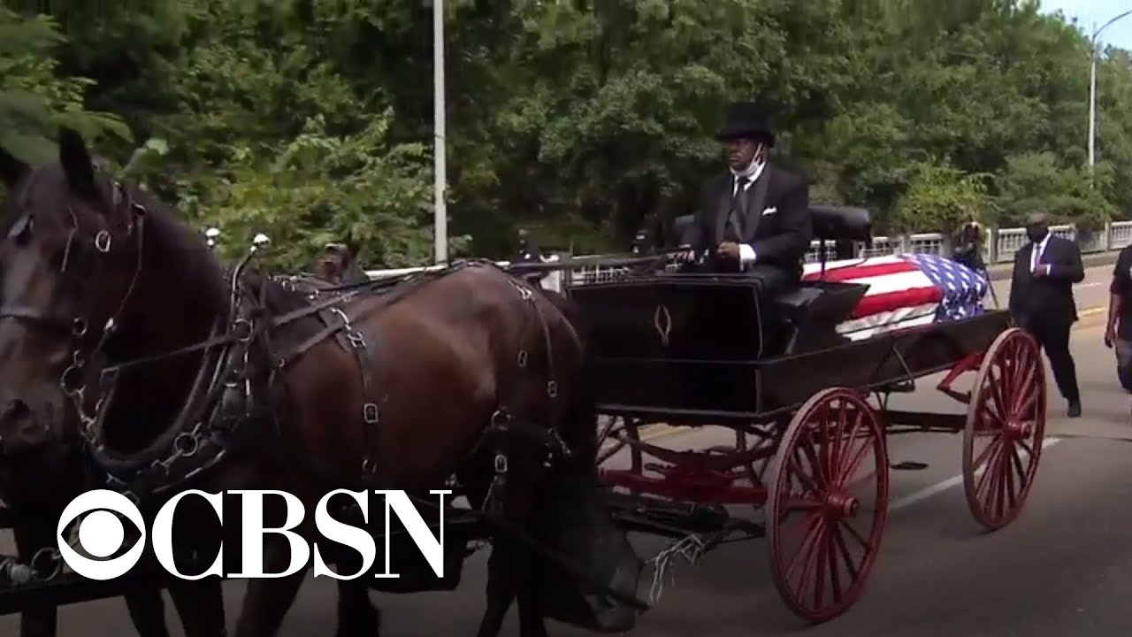 John Lewis crosses Edmund Pettus Bridge in Selma for final time