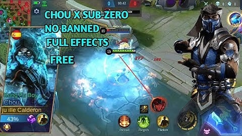 CHOU SKIN AS SUB-ZERO MORTAL KOMBAT SCRIPT||NO BANNED||MLBB