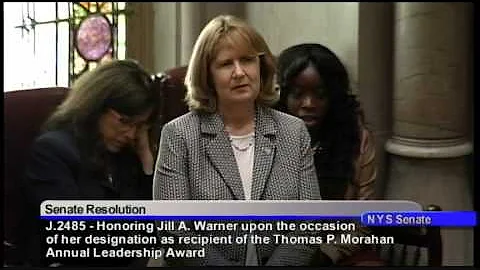 Senator David Carlucci honors Jill Warner in Senat...