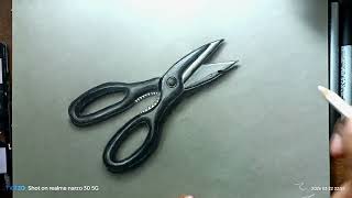 How to make Draw ? Art kaise Banate hain ! 3D Scissors Stap by Step Realistic Art 🖊️
