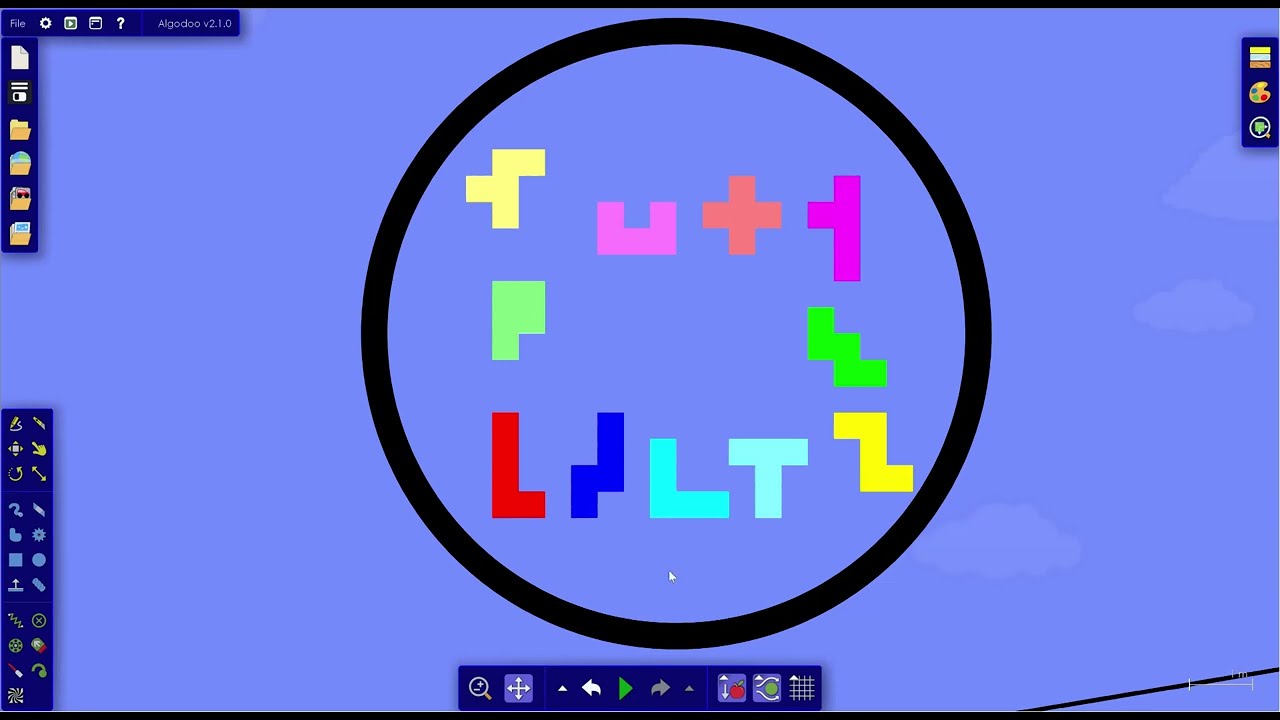 Softbody Pentomino Race in Algodoo