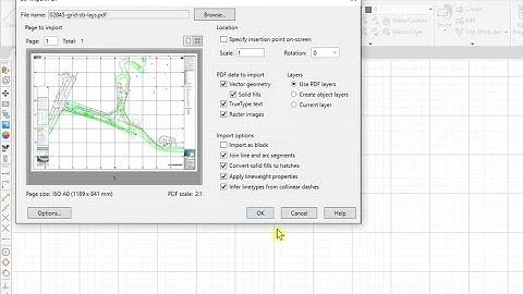 AutoCAD LT.  Import PDF Site Plan and Scale.