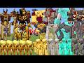 BLAZES ALLIANCE Vs GOLD & IRON & DIAMOND & NETHERITE ALLIANCE MOBS BATTLE MINECRAFT