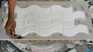 How to make wave wall bricks panel for home interior design