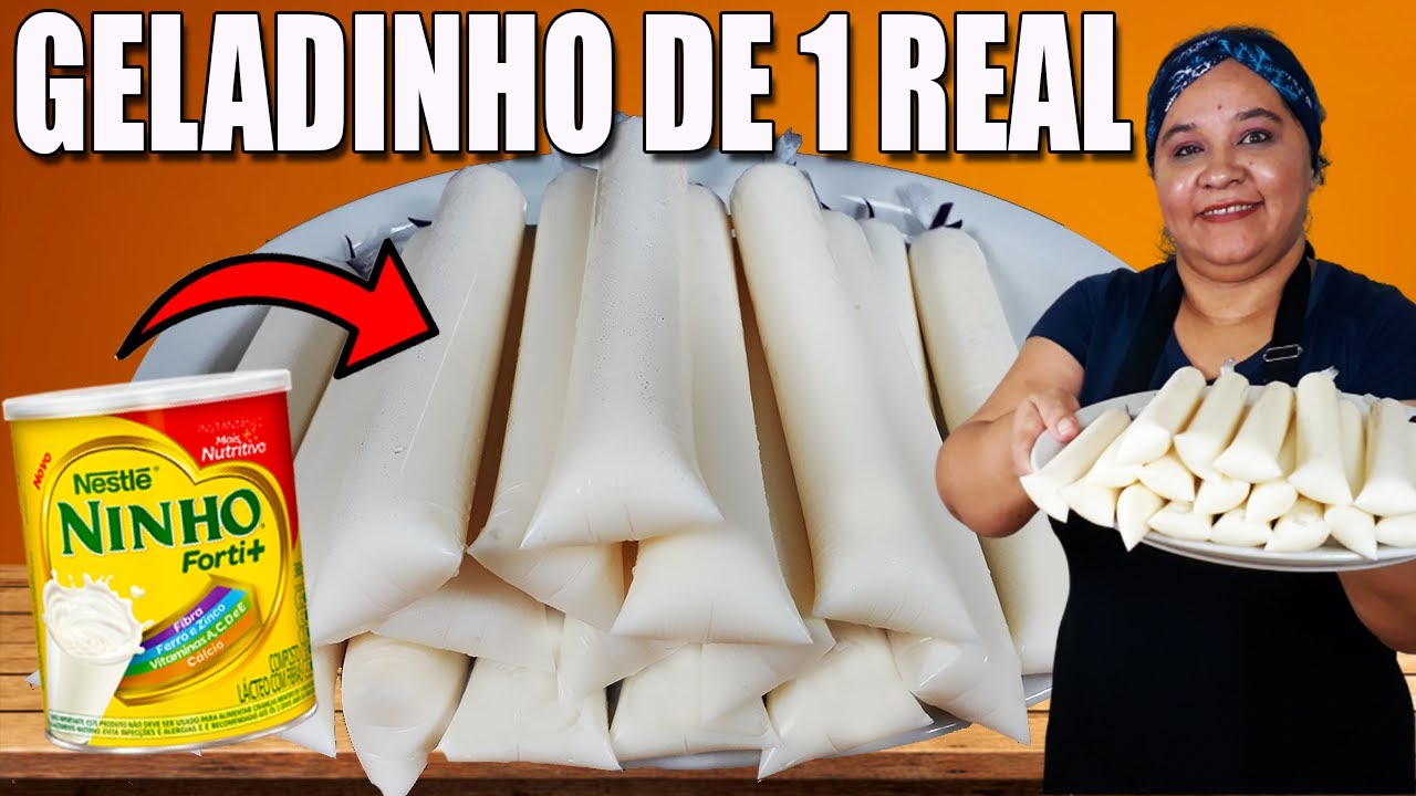Geladinho de Leite NINHO Cremoso para VENDERA 1 REAL , Base ECONÔMICA ( Faça e Venda Muito ) Geladinho de Leite NINHO Cremoso para VENDERA 1 REAL , Base ECONÔMICA ( Faça e Venda Muito )