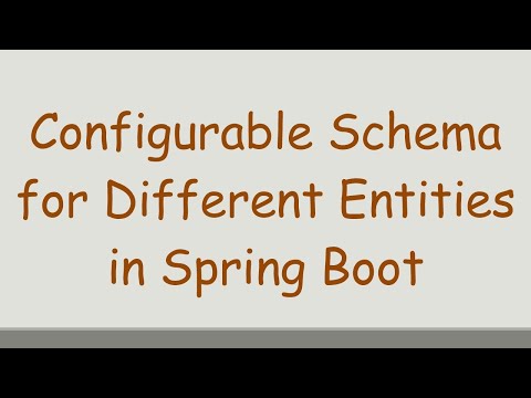 Configurable Schema for Different Entities in Spring Boot