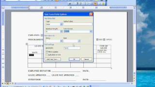Word Creating a Fillable Form Word Creating a Fillable Form